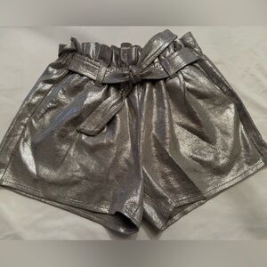 MIA Shimmering Silver High Waist Shorts